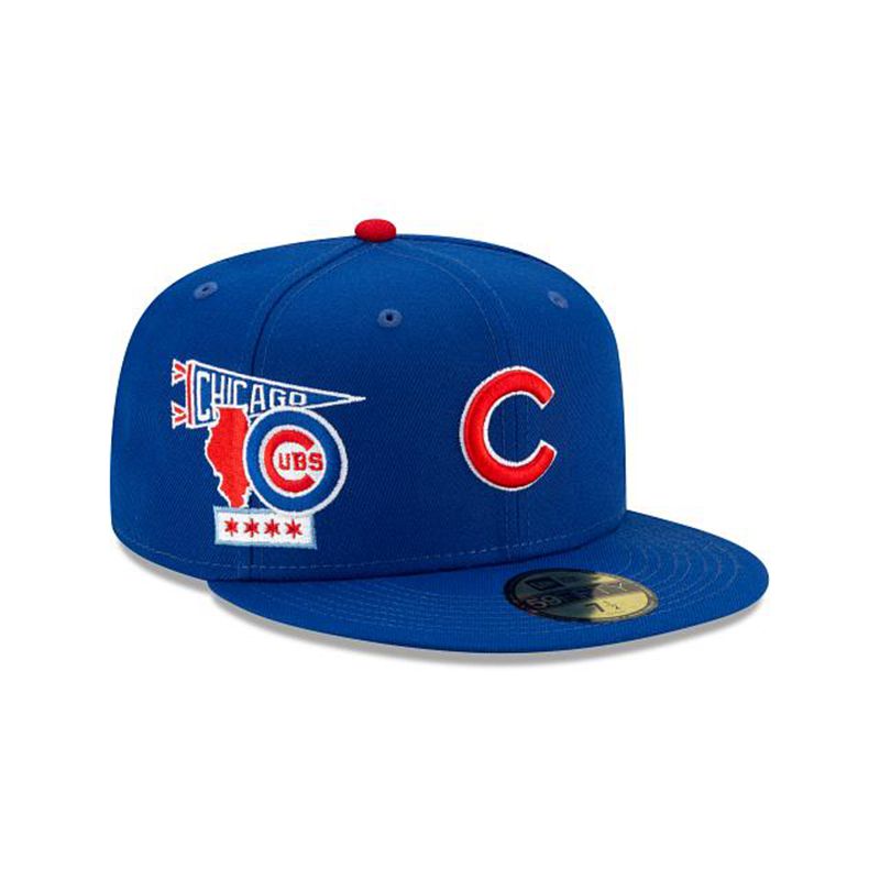 MLB Chicago Cubs City Patch 59Fifty Fitted (CGU0984) - Blue New Era Caps